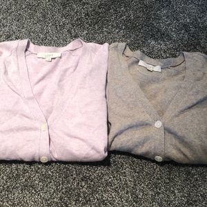 2 loft sweaters button v neck S